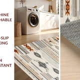 Ultra Soft Area Rug, Non Slip, Stain Resistant, Washable Area Rugs for Living Room, Bedroom, Modern Minimalist Ogee Detail(Gray)