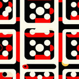 Ultra Soft Area Rug, Non Slip, Stain Resistant, Washable Area Rugs for Living Room, Bedroom, Chic Graphic Playful Shapes(Red)