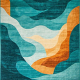 Lively Abstract Wave Composition(Blue)