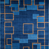 Ultra Soft Area Rug, Non Slip, Stain Resistant, Washable Area Rugs for Living Room, Bedroom, Artistic Blue Brown Abstract Composition(Blue)