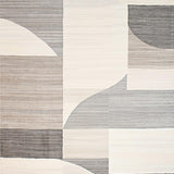Ultra Soft Area Rug, Non Slip, Stain Resistant, Washable Area Rugs for Living Room, Bedroom, Modern Abstract Beige Area Geometric Slate Design(Gray)