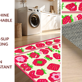 Lively Retro Strawberry Print(Red)
