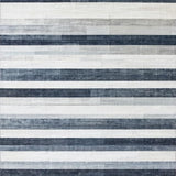Ultra Soft Area Rug, Non Slip, Stain Resistant, Washable Area Rugs for Living Room, Bedroom, Contemporary Black White Stripe Carpet:  Linear Geometric Rug(Gray)