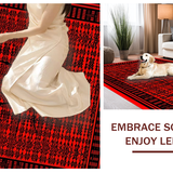 Ultra Soft Area Rug, Non Slip, Stain Resistant, Washable Area Rugs for Living Room, Bedroom, Chic Modern Low-Pile Rug(Red)