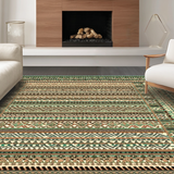 Ultra Soft Area Rug, Non Slip, Stain Resistant, Washable Area Rugs for Living Room, Bedroom, Elegant Linear Wave Motif(Brown)