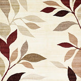 Ultra Soft Area Rug, Non Slip, Stain Resistant, Washable Area Rugs for Living Room, Bedroom, Crimson Tide Beige & Burgundy Abstract Leaf Motif(Beige)