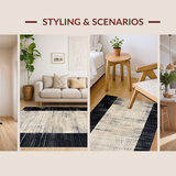 Ultra Soft Area Rug, Non Slip, Stain Resistant, Washable Area Rugs for Living Room, Bedroom, Trendy Minimalist Geometric Checkers(Gray)