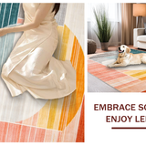 Ultra Soft Area Rug, Non Slip, Stain Resistant, Washable Area Rugs for Living Room, Bedroom, Earthy Toned Tribal Motif(Orange)