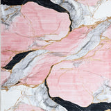 Ultra Soft Area Rug, Non Slip, Stain Resistant, Washable Area Rugs for Living Room, Bedroom, Vibrant Irregular Design with Luxurious Appeal(Pink)