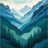 Elegant Scenic Landscape Motif(Blue)