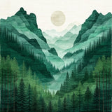 Charming Woodland Watercolor Art(Green)