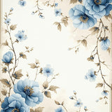 Ultra Soft Area Rug, Non Slip, Stain Resistant, Washable Area Rugs for Living Room, Bedroom, Vintage Blossom with Cream and Blue Floral Motifs(Beige)