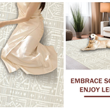 Ultra Soft Area Rug, Non Slip, Stain Resistant, Washable Area Rugs for Living Room, Bedroom, Sophisticated High-Low Modern Visuals(Gray)
