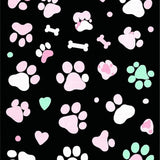 Ultra Soft Area Rug, Non Slip, Stain Resistant, Washable Area Rugs for Living Room, Bedroom, Playful Colorful Paw Print Motif(Black)