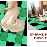 Artistic Distorted Checkerboard Visual Appeal(Green)