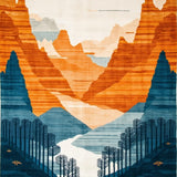 Ultra Soft Area Rug, Non Slip, Stain Resistant, Washable Area Rugs for Living Room, Bedroom, Lively Modern Abstract Composition(Orange)