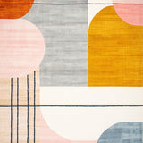 Ultra Soft Area Rug, Non Slip, Stain Resistant, Washable Area Rugs for Living Room, Bedroom, Contemporary Nordic Blocks With Avant Garde Graphic Design(Gray)