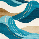 Ultra Soft Area Rug, Non Slip, Stain Resistant, Washable Area Rugs for Living Room, Bedroom, Coastal Sand Surf Inspired Decor(Blue)