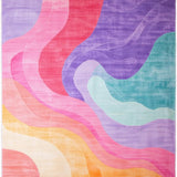 Ultra Soft Area Rug, Non Slip, Stain Resistant, Washable Area Rugs for Living Room, Bedroom, Charming Pastel Tie Dye Aesthetic(Pink)