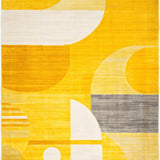 Ultra Soft Area Rug, Non Slip, Stain Resistant, Washable Area Rugs for Living Room, Bedroom, Contemporary Circles Yellow Aesthetic(Yellow)