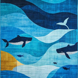 Ultra Soft Area Rug, Non Slip, Stain Resistant, Washable Area Rugs for Living Room, Bedroom, Trendy Blue Toned Aesthetic(Blue)