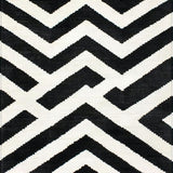 Ultra Soft Area Rug, Non Slip, Stain Resistant, Washable Area Rugs for Living Room, Bedroom, Contemporary Monochrome Zigzag Runner Rug with Sharp Angular Stripes(Black)