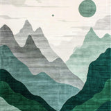 Artistic Abstract Mountain Silhouette(Green)