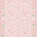 Ultra Soft Area Rug, Non Slip, Stain Resistant, Washable Area Rugs for Living Room, Bedroom, Lively Bunny and Floral Fusion(Pink)