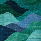 Ultra Soft Area Rug, Non Slip, Stain Resistant, Washable Area Rugs for Living Room, Bedroom, Bold Artistic Shape Play(Blue)