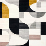 Ultra Soft Area Rug, Non Slip, Stain Resistant, Washable Area Rugs for Living Room, Bedroom, Contemporary Abstract Design Rug with Striking Geometric Shapes(Gray)