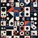 Ultra Soft Area Rug, Non Slip, Stain Resistant, Washable Area Rugs for Living Room, Bedroom, Chic Black and White Dice Motif(Black)