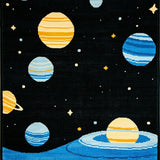 Ultra Soft Area Rug, Non Slip, Stain Resistant, Washable Area Rugs for Living Room, Bedroom, Vivid Outer Space Decorative Theme(Black)
