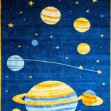 Ultra Soft Area Rug, Non Slip, Stain Resistant, Washable Area Rugs for Living Room, Bedroom, Whimsical Celestial Cartoon Imagery(Blue)