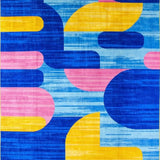 Playful Swirling Abstract Shapes(Blue)