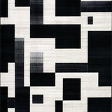 Ultra Soft Area Rug, Non Slip, Stain Resistant, Washable Area Rugs for Living Room, Bedroom, Geometric Black White Floor Rug(Gray)