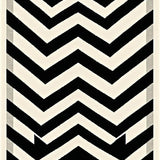 Ultra Soft Area Rug, Non Slip, Stain Resistant, Washable Area Rugs for Living Room, Bedroom, Reversible Patio Area with Modern Chevron Stripes and Contrast Borders(Black)