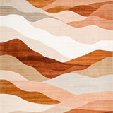 Ultra Soft Area Rug, Non Slip, Stain Resistant, Washable Area Rugs for Living Room, Bedroom, Terracotta Vista Easy Clean Contemporary Indoor Area(Brown)