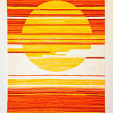 Ultra Soft Area Rug, Non Slip, Stain Resistant, Washable Area Rugs for Living Room, Bedroom, Lively Abstract Sunray Design(Orange)