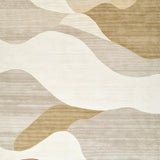Absorbent Wave Lines Area Pair Non Slip Contemporary Runner(Beige)