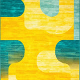 Ultra Soft Area Rug, Non Slip, Stain Resistant, Washable Area Rugs for Living Room, Bedroom, Soft Microfiber Artistic Expression(Yellow)
