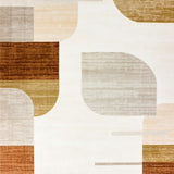 Low Pile Beige With Abstract Geometric Design For Contemporary Decor(Beige)
