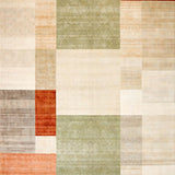 Ultra Soft Area Rug, Non Slip, Stain Resistant, Washable Area Rugs for Living Room, Bedroom, Abstract Color Block Area Featuring Earthy Tones and Dynamic Burst(Beige)