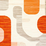 Ultra Soft Area Rug, Non Slip, Stain Resistant, Washable Area Rugs for Living Room, Bedroom, Stylish Symmetrical Orange Elements(Orange)