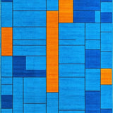 Ultra Soft Area Rug, Non Slip, Stain Resistant, Washable Area Rugs for Living Room, Bedroom, Contemporary Floral Elegance(Blue)