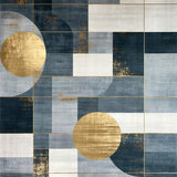 Ultra Soft Area Rug, Non Slip, Stain Resistant, Washable Area Rugs for Living Room, Bedroom, Striking Grey Gold Ogee Fusion(Blue)