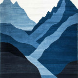 Charming Rustic Indigo Landscape Motif(Blue)