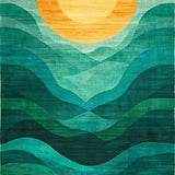 Vibrant Abstract Sun Motif(Blue)