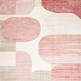 Blush and Cream Abstract with Modern Geometric Rose Accents(Beige)