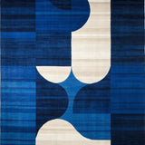 Ultra Soft Area Rug, Non Slip, Stain Resistant, Washable Area Rugs for Living Room, Bedroom, Contemporary Woven Area(Blue)