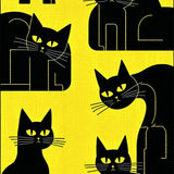 Contemporary Abstract Cat Artwork(Yellow)